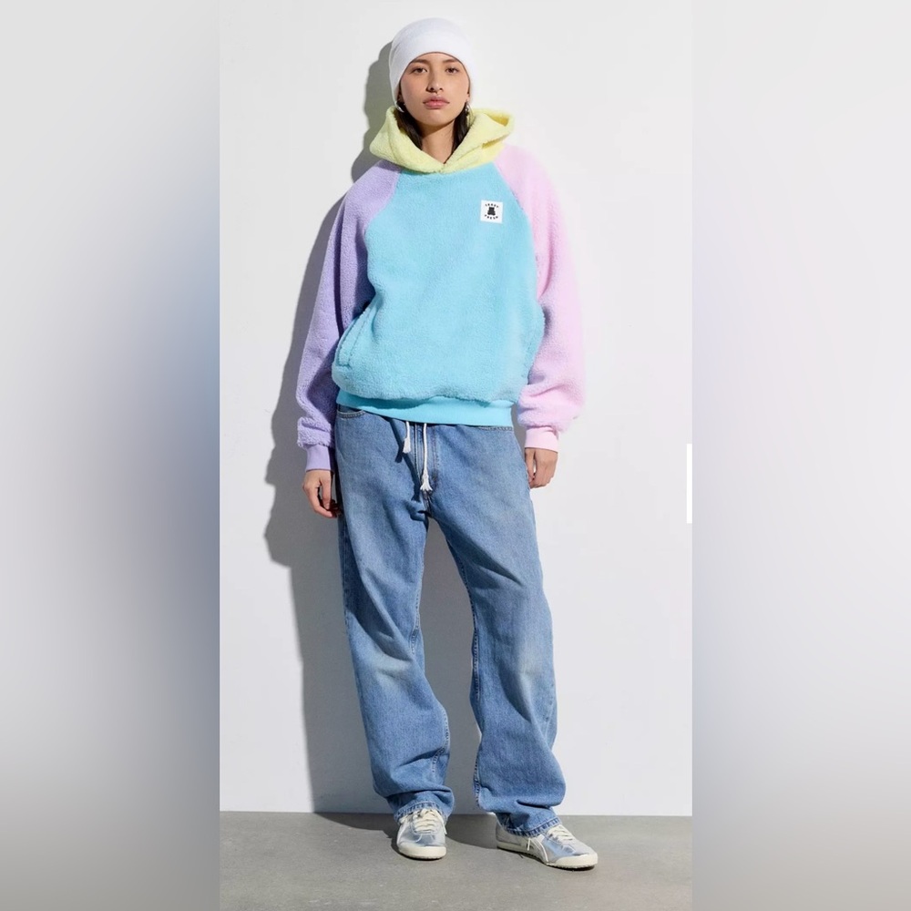 Teddy Fresh Colorblock Fleece Hoodie Sweatshirt New With Tags Sz Small Sold Out - Picture 4 of 15